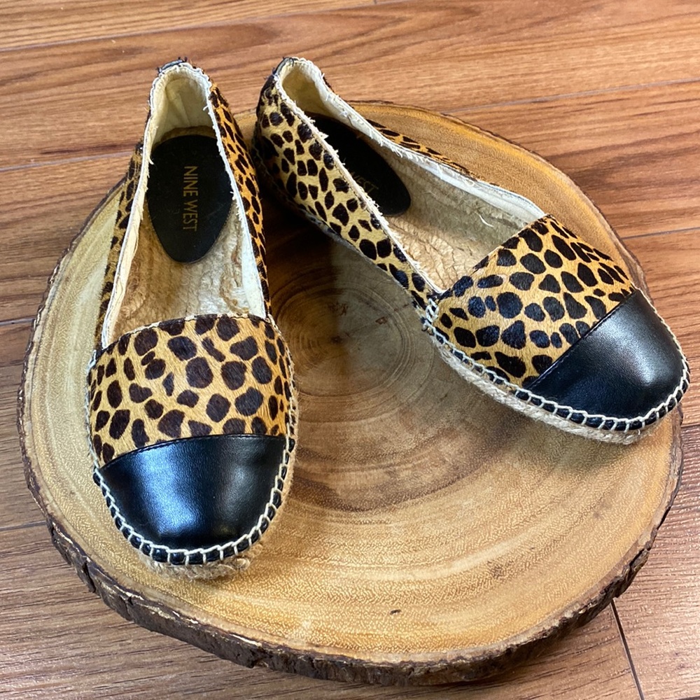 Nine West Fur Leopard Print Espadrilles